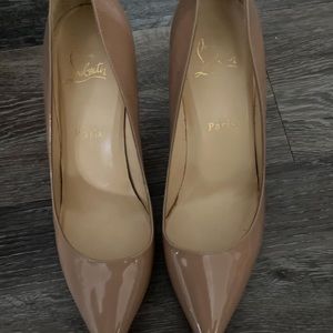 Christian Louboutin Pigalle Plato Platform Pumps in Nude Size 39.5